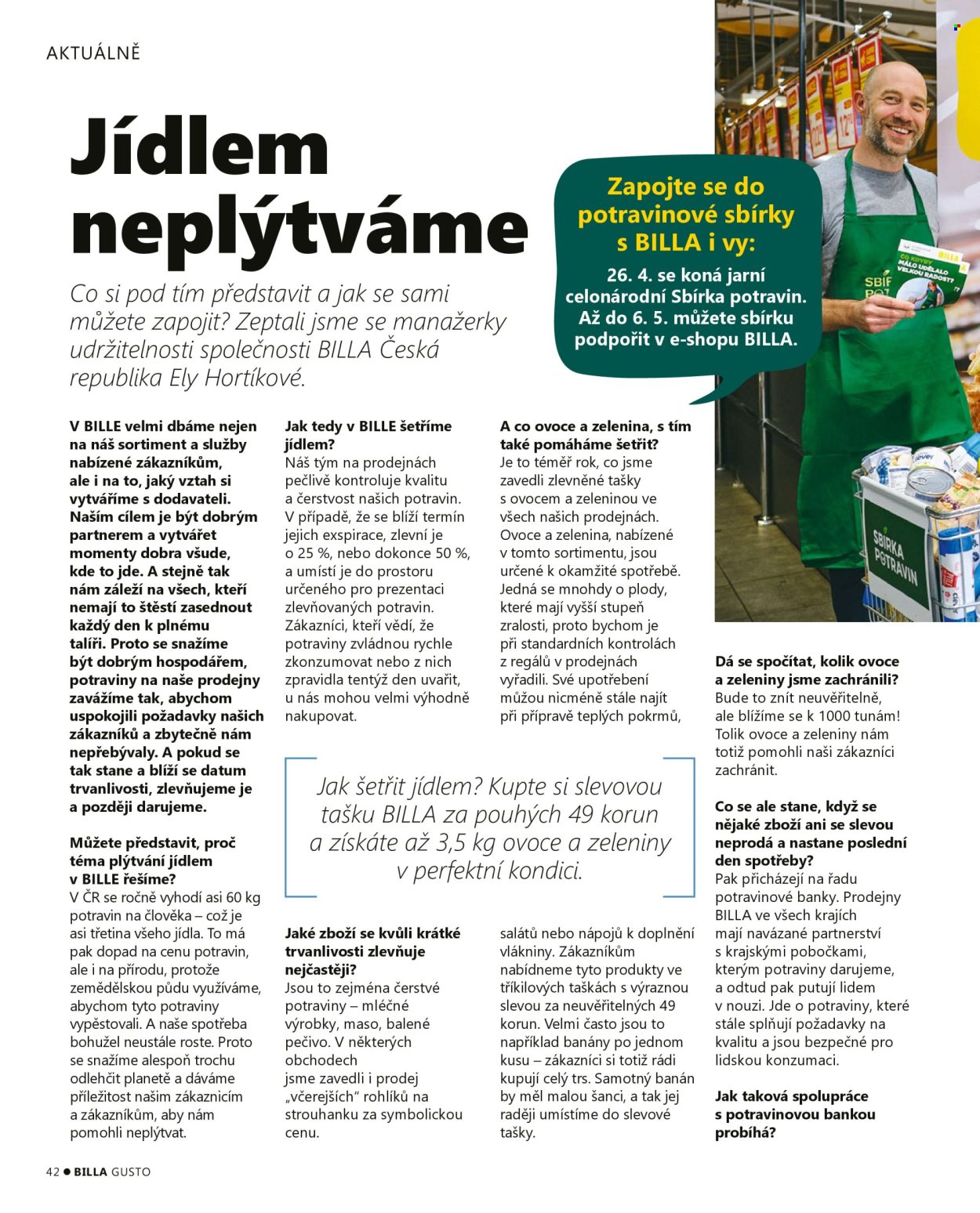Leták BILLA. 