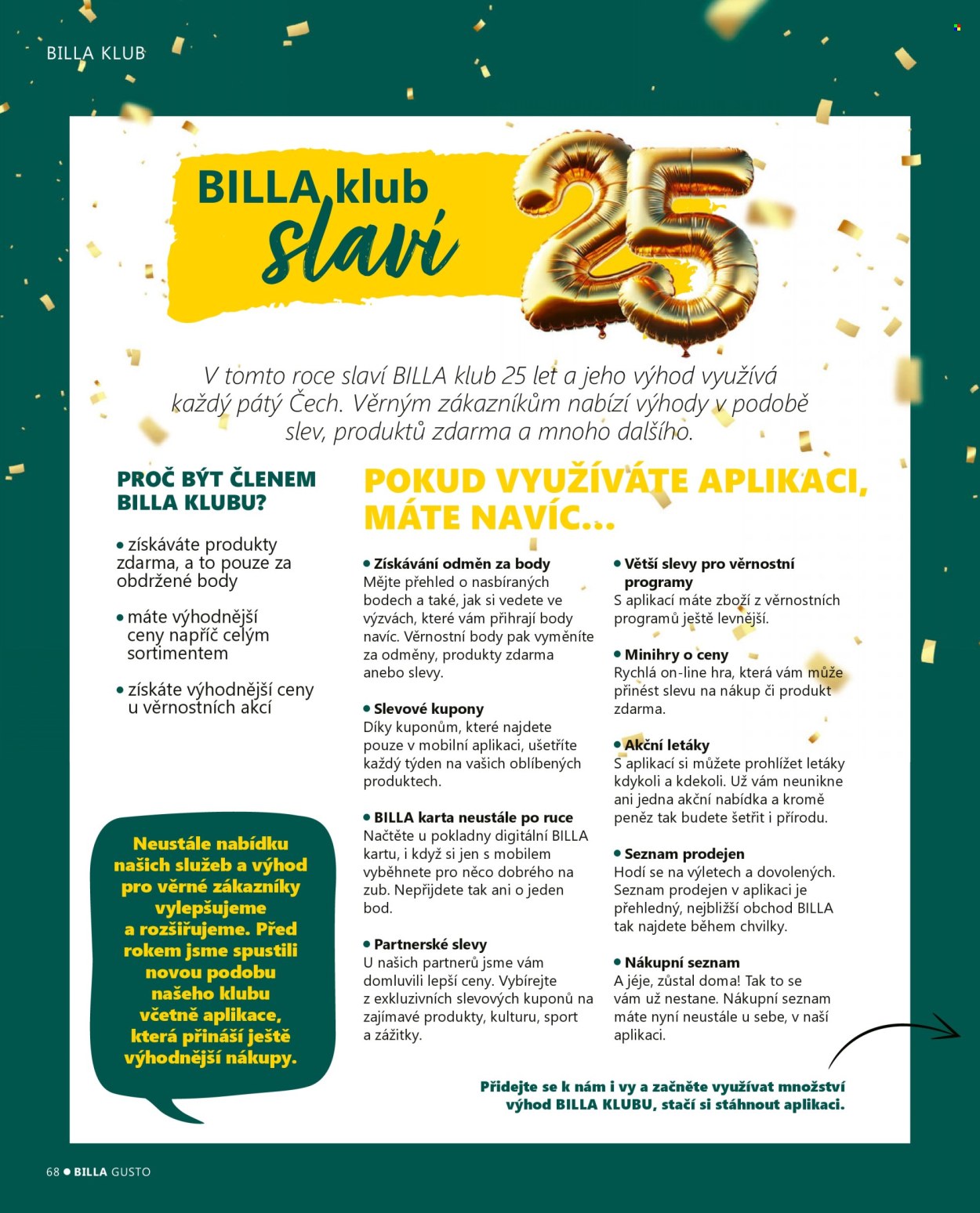 Leták BILLA. 