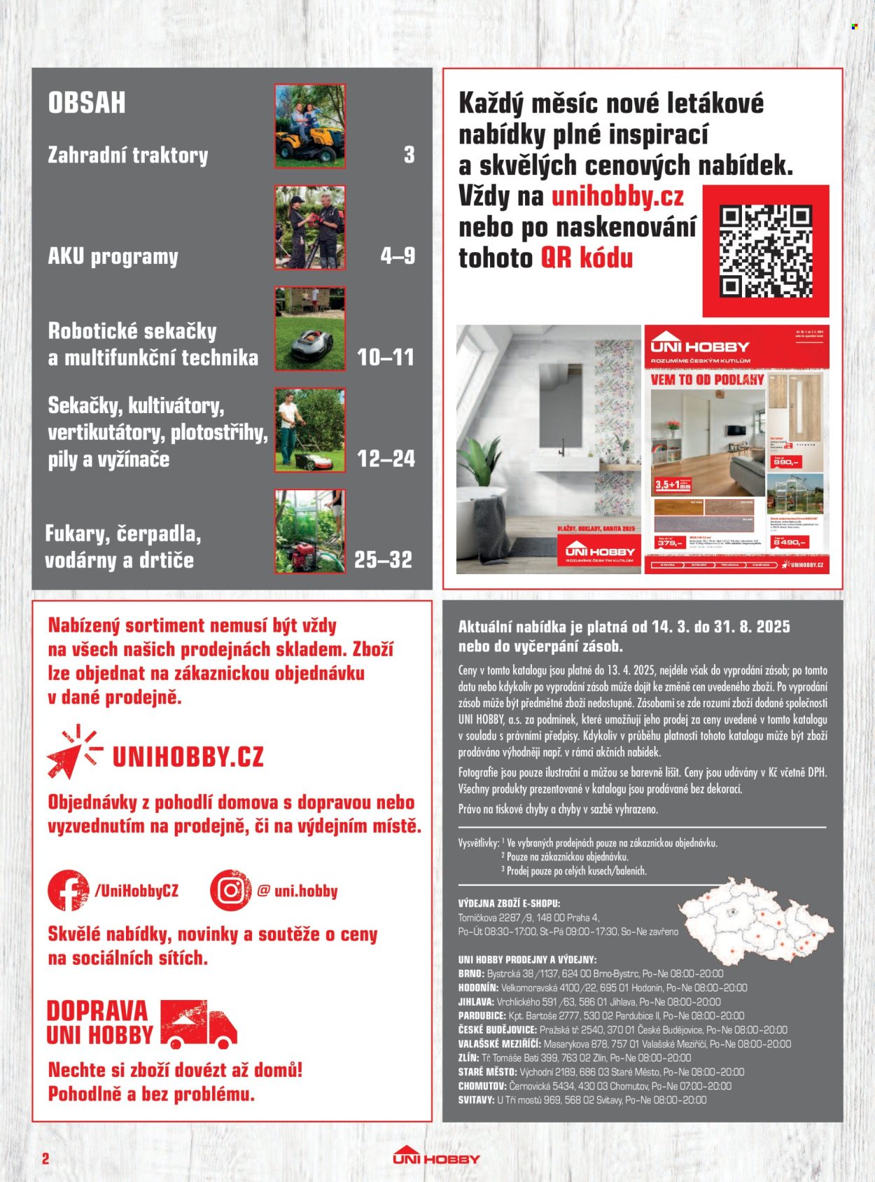 Leták UNI HOBBY - 14. 3. 2025 - 31. 8. 2025. 