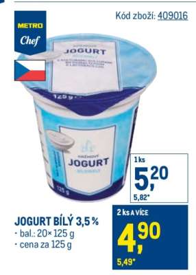 Jogurt bílý 3,5 %