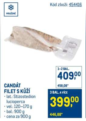 Candát filet s kůží