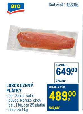 Losos uzený plátky