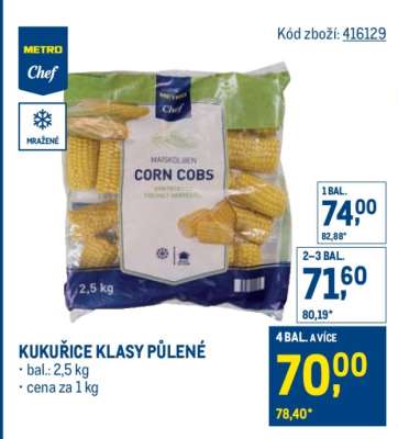 Kukuřice klasy půlené
