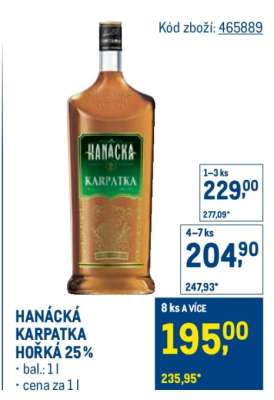 HANÁCKÁ KARPATKA HOŘKÁ 25 %