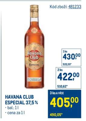 HAVANA CLUB ESPECIAL 37,5 %