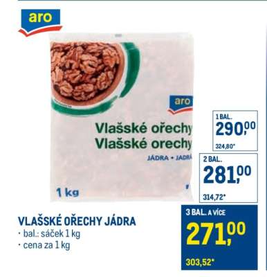 Vlašské ořechy jádra