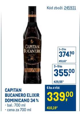 CAPITAN BUCANERO ELIXIR DOMINICANO 34 %