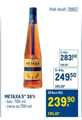 Metaxa 5* 38 %