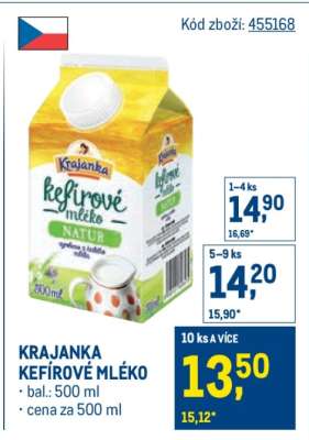 Krajanka kefírové mléko