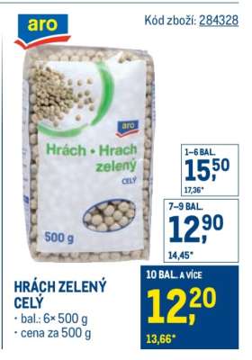 Hrách zelený celý