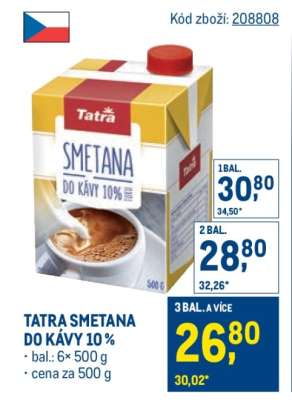 TATRA SMETANA DO KÁVY 10 %