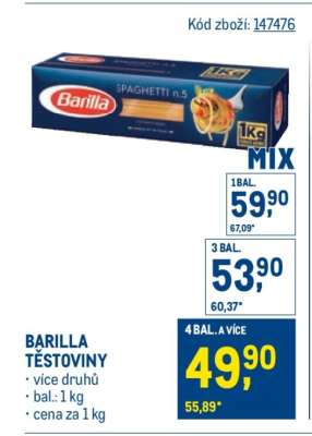 Barilla těstoviny