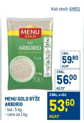 Menu Gold Rýže Arborio