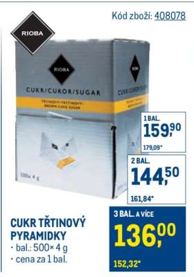 Cukr třtinový pyramidky