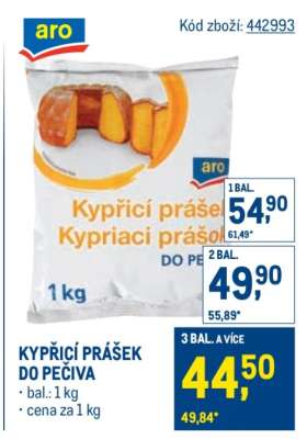 Kypřicí prášek do pečiva