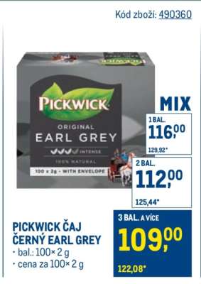 PICKWICK ČAJ ČERNÝ EARL GREY