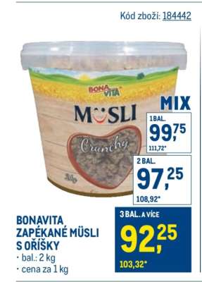 BONAVITA ZAPÉKANÉ MÜSLI S OŘÍŠKY