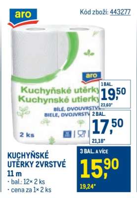 KUCHYŇSKÉ UTĚRKY 2VRSTVÉ 11 m