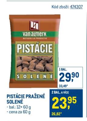 Pistácie pražené solené
