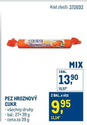 PEZ hroznový cukr