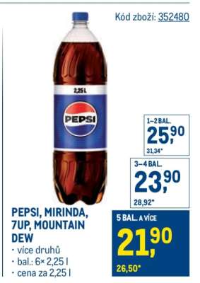 Pepsi Mirinda 7UP, Mountain Dew