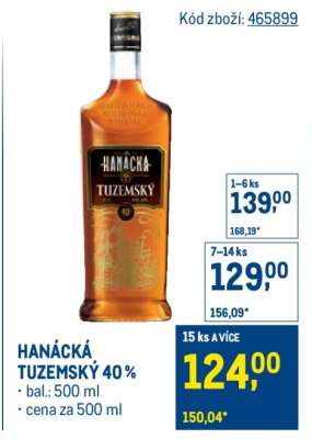 HANÁCKÁ TUZEMSKÝ 40 %