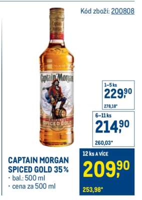 Captain Morgan Spiced Gold 35 %