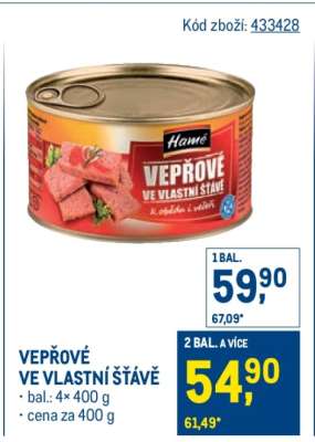 Vepřové ve vlastní šťávě