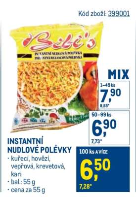 INSTANTNÍ NUDLOVÉ POLÉVKY