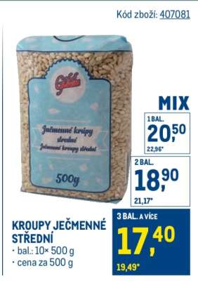 Kroupy ječmenné střední