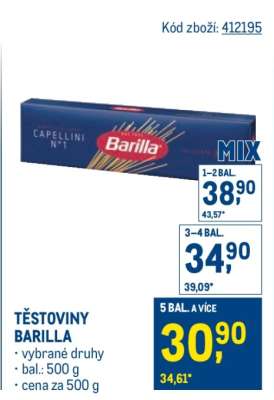 TĚSTOVINY BARILLA