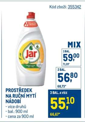 Prostředek na ruční mytí nádobí