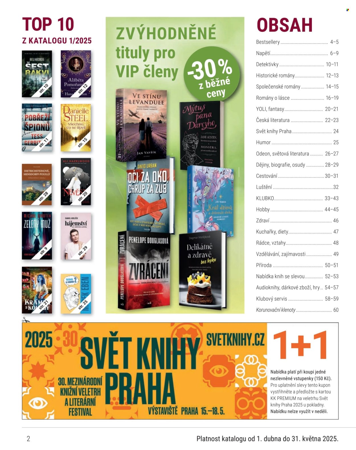 Leták Knižní klub - 1. 4. 2025 - 31. 5. 2025. 