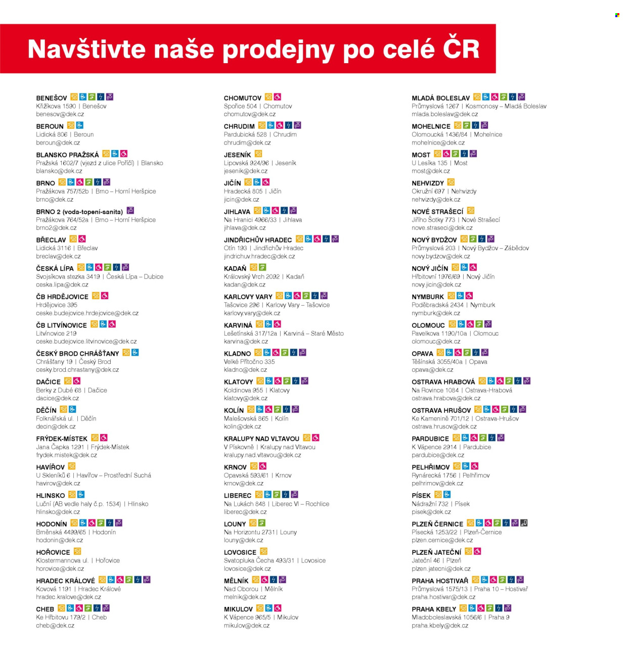 Leták DEK. 
