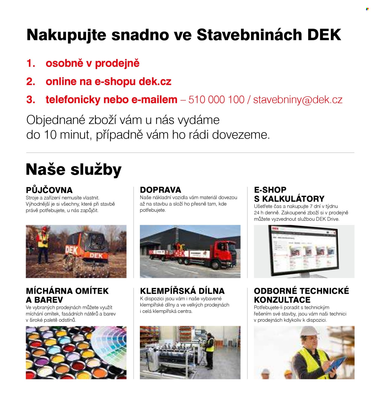 Leták DEK. 