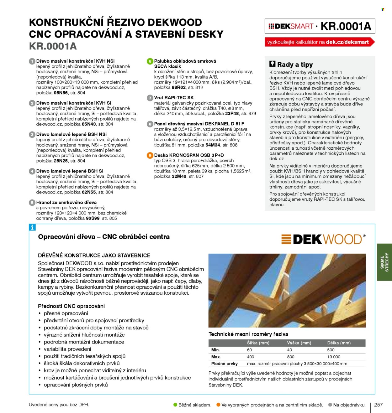 Leták DEK. 