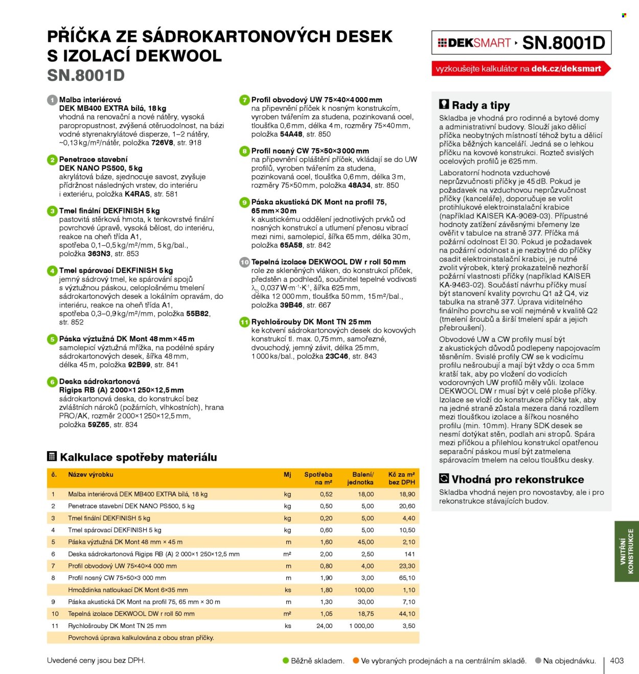 Leták DEK. 