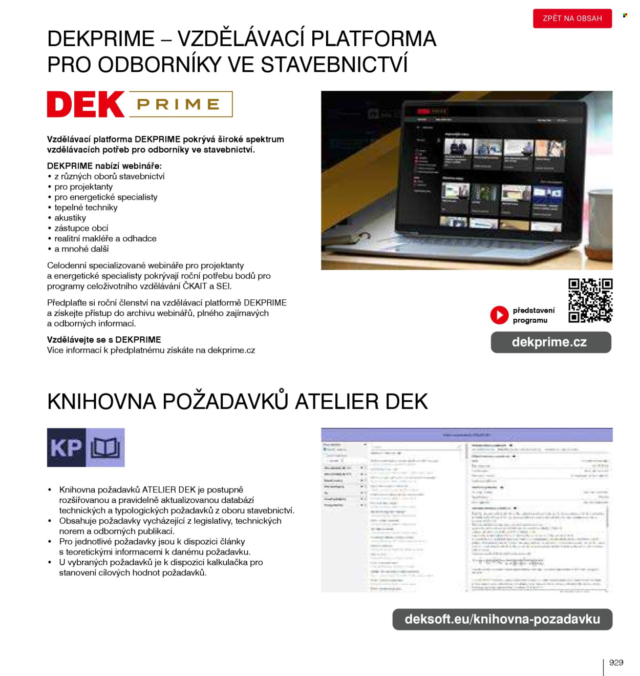 Leták DEK. 