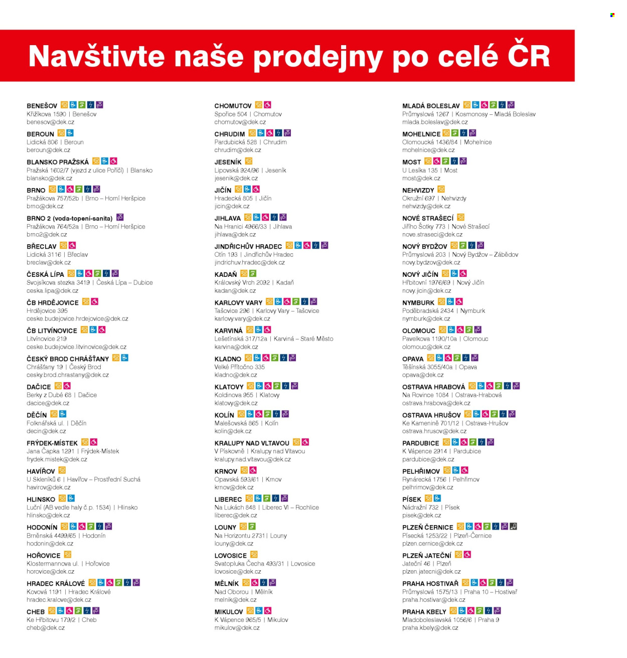 Leták DEK. 