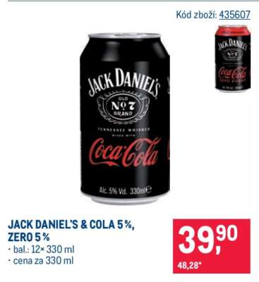 JACK DANIEL'S & COLA 5 %, ZERO 5 %