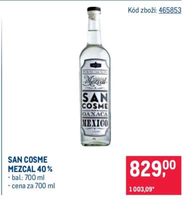 SAN COSME MEZCAL 40 %