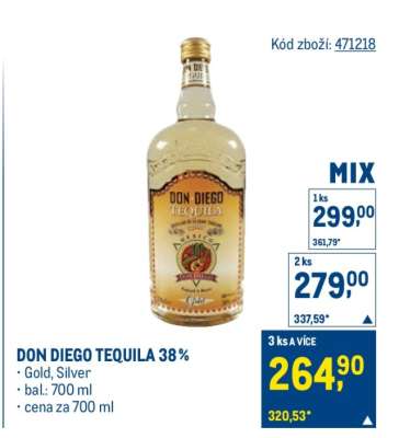 DON DIEGO TEQUILA 38 %