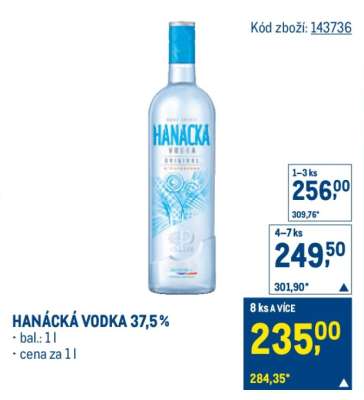 Hanácká Vodka 37,5 %