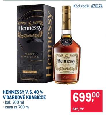 HENNESSY V. S. 40 % V DÁRKOVÉ KRABIČCE