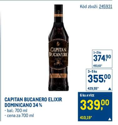 CAPITAN BUCANERO ELIXIR DOMINICANO 34 %