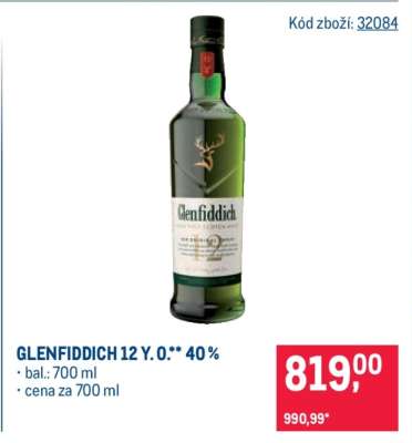 Glenfiddich 12 Y. O.** 40 %