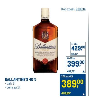 Ballantine’s 40 %