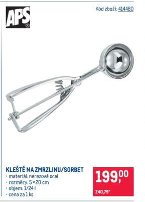 KLEŠTĚ NA ZMRZLINU/SORBET
