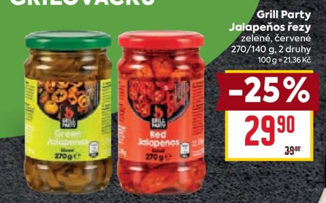 Grill Party Jalapeños řezy