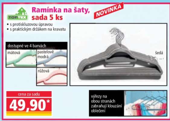 Ramínka na šaty, sada 5 ks